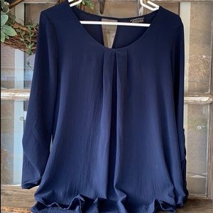 PaperMoon by stitch fix navy blue flowing top XL